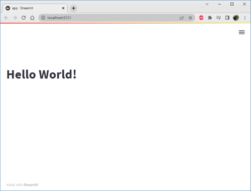 Hello World in Streamlit